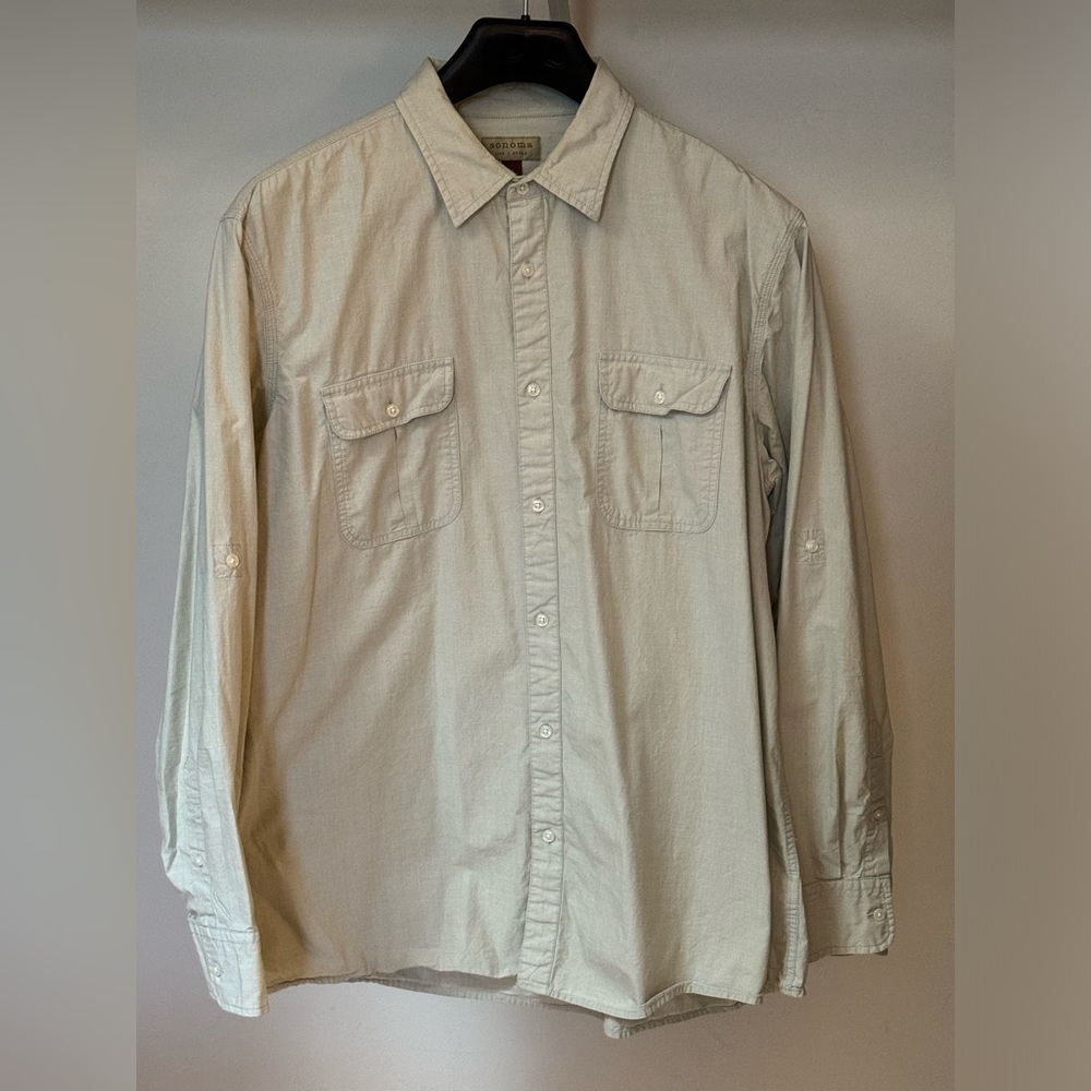 Sonoma light green button up